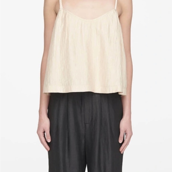 Anine Bing Cream Camisole Top with Delicate Straps - Picture 2 of 10